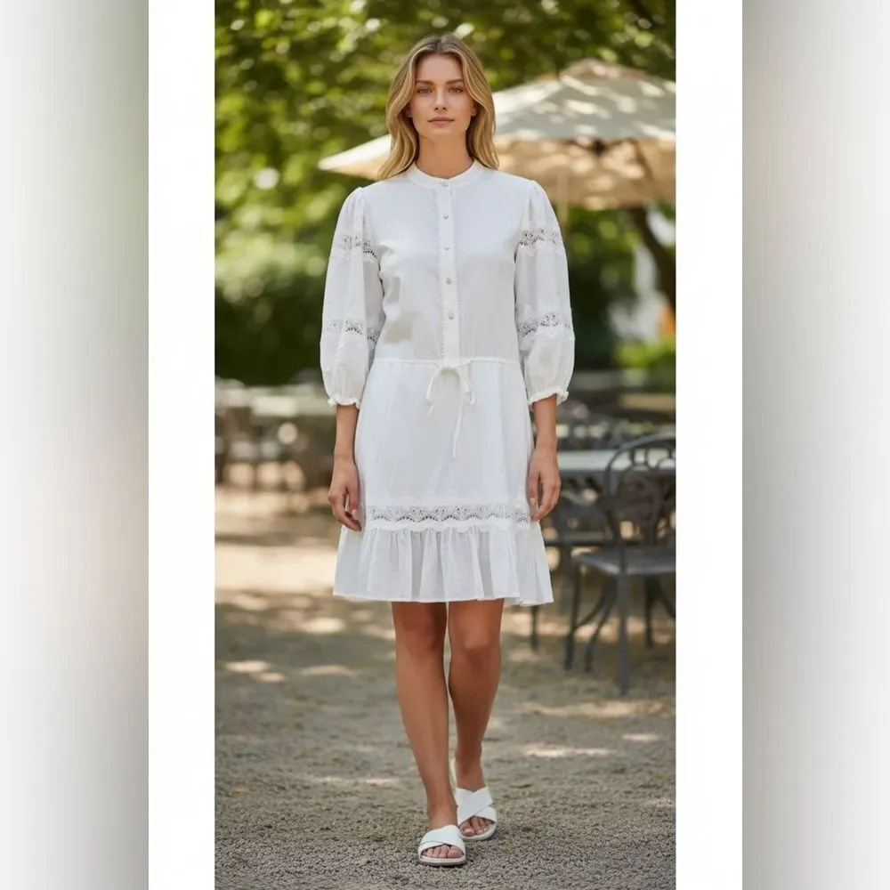 ✨ Rebecca Minkoff Elle White Lace Mini Dress – NWT – Retail $228 ✨ - Picture 1 of 4